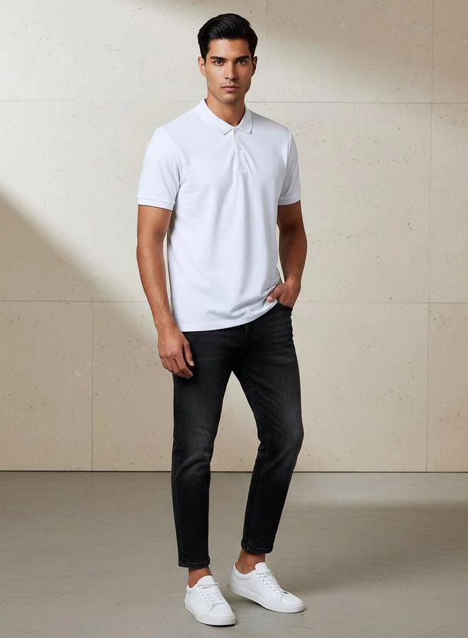 Splash FAV Men Short Sleeves Textured Polo T-shirt